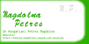 magdolna petres business card